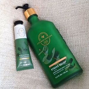 Bath & Body Works, Eucalyptus + Spearmint Body Lotion and Hand Cream.